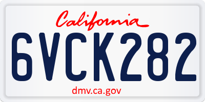 CA license plate 6VCK282