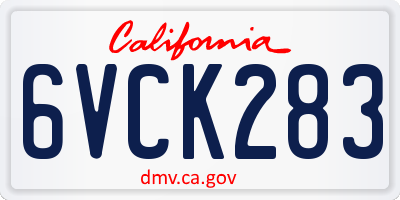 CA license plate 6VCK283