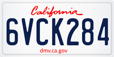 CA license plate 6VCK284
