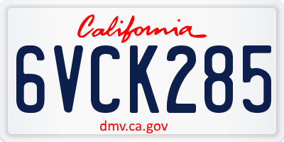 CA license plate 6VCK285