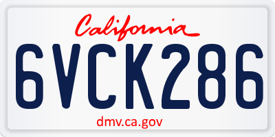 CA license plate 6VCK286