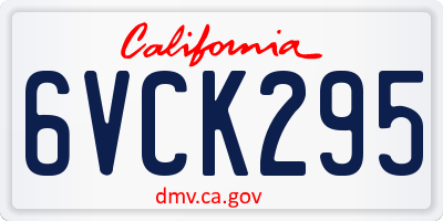 CA license plate 6VCK295