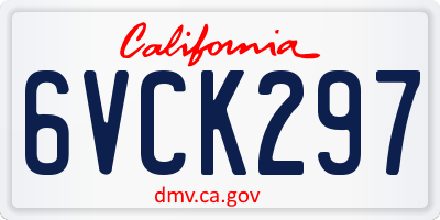 CA license plate 6VCK297