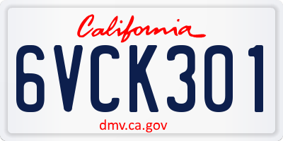 CA license plate 6VCK301