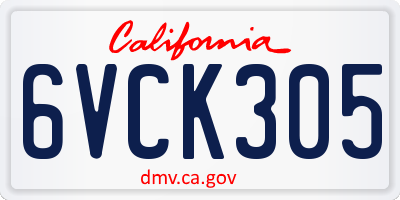 CA license plate 6VCK305