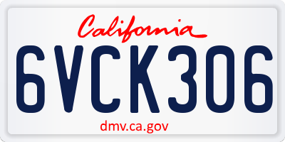 CA license plate 6VCK306