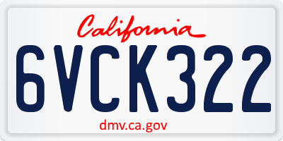 CA license plate 6VCK322