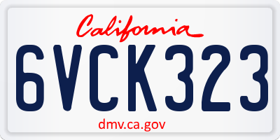 CA license plate 6VCK323