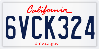 CA license plate 6VCK324
