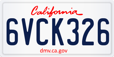 CA license plate 6VCK326