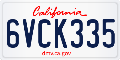 CA license plate 6VCK335