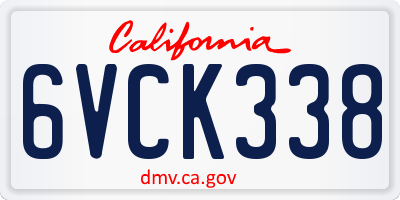 CA license plate 6VCK338