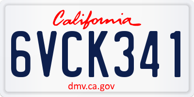 CA license plate 6VCK341
