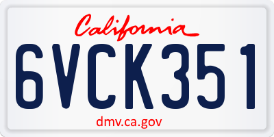 CA license plate 6VCK351