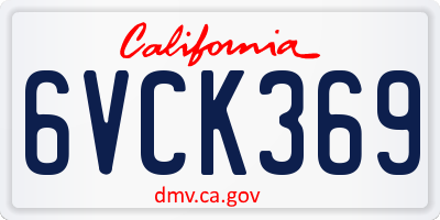 CA license plate 6VCK369