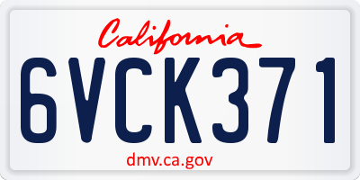 CA license plate 6VCK371