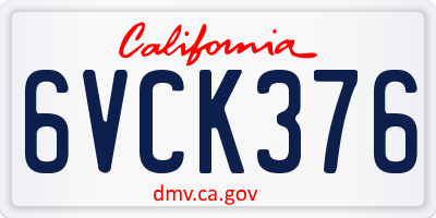 CA license plate 6VCK376