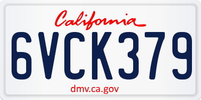 CA license plate 6VCK379