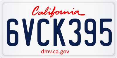 CA license plate 6VCK395