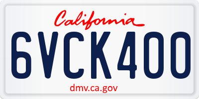 CA license plate 6VCK400