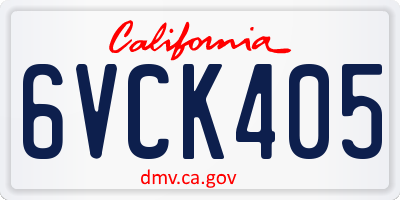 CA license plate 6VCK405