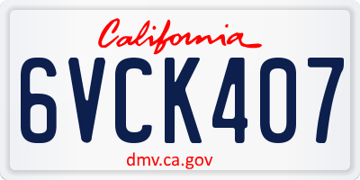 CA license plate 6VCK407