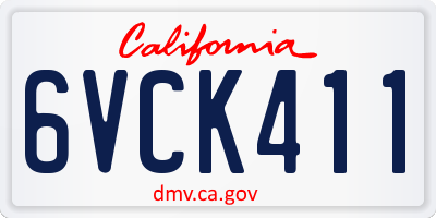 CA license plate 6VCK411