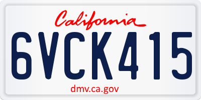 CA license plate 6VCK415