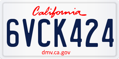 CA license plate 6VCK424