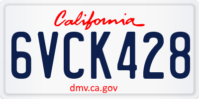 CA license plate 6VCK428