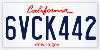 CA license plate 6VCK442