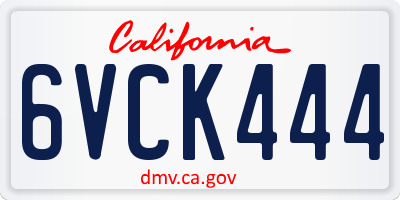CA license plate 6VCK444
