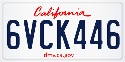CA license plate 6VCK446