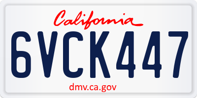 CA license plate 6VCK447