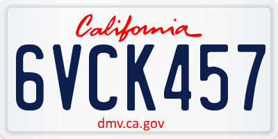 CA license plate 6VCK457