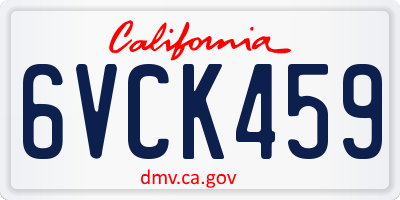CA license plate 6VCK459