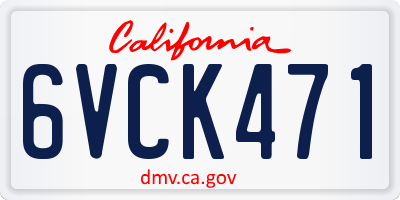 CA license plate 6VCK471