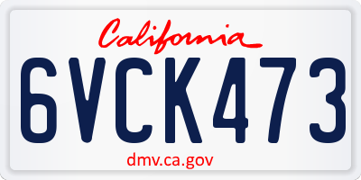 CA license plate 6VCK473