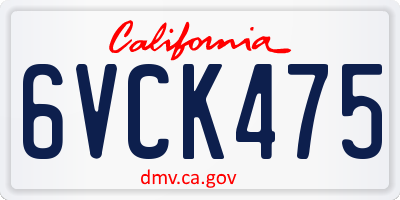 CA license plate 6VCK475