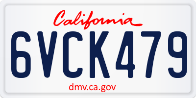 CA license plate 6VCK479