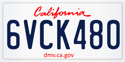 CA license plate 6VCK480