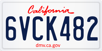 CA license plate 6VCK482