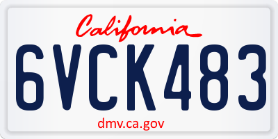 CA license plate 6VCK483