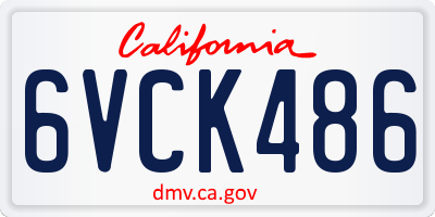 CA license plate 6VCK486