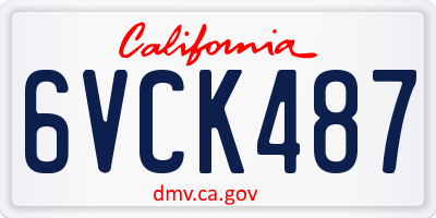 CA license plate 6VCK487