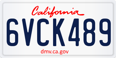 CA license plate 6VCK489
