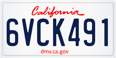CA license plate 6VCK491