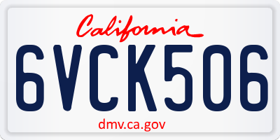 CA license plate 6VCK506