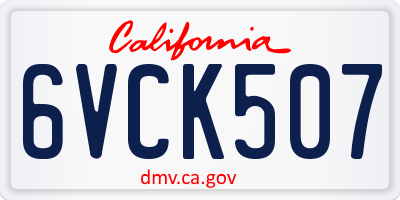 CA license plate 6VCK507