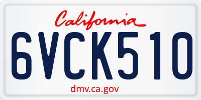 CA license plate 6VCK510
